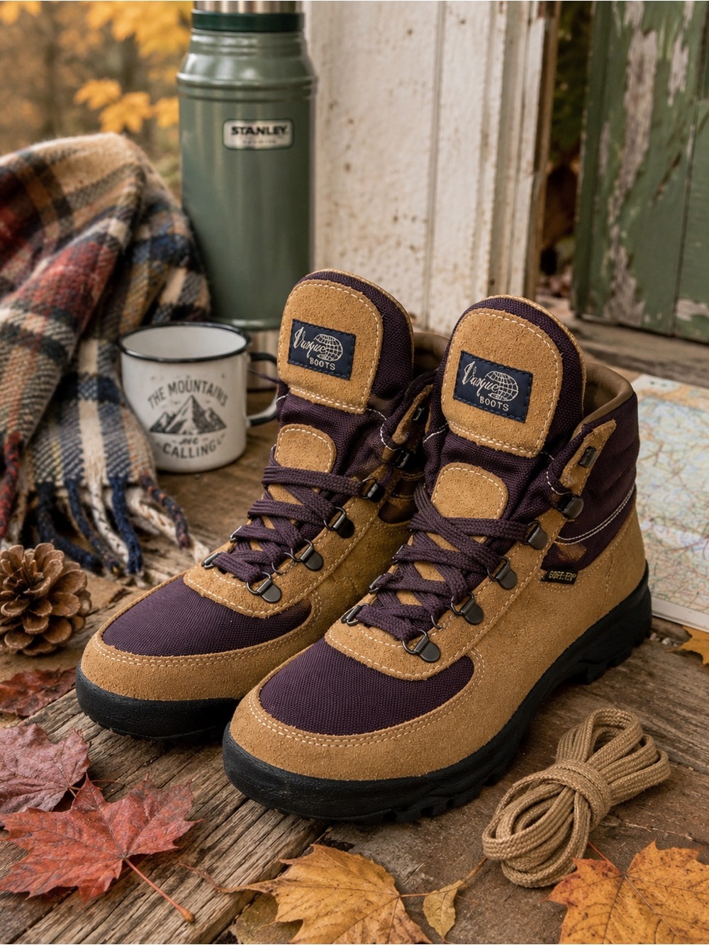 Vasque Women’s GORE-TEX Waterproof Hiking Boots Tan Plum Size 8.5 Never worn